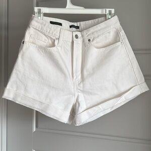 High-Rise White Denim Shorts NEW without tags